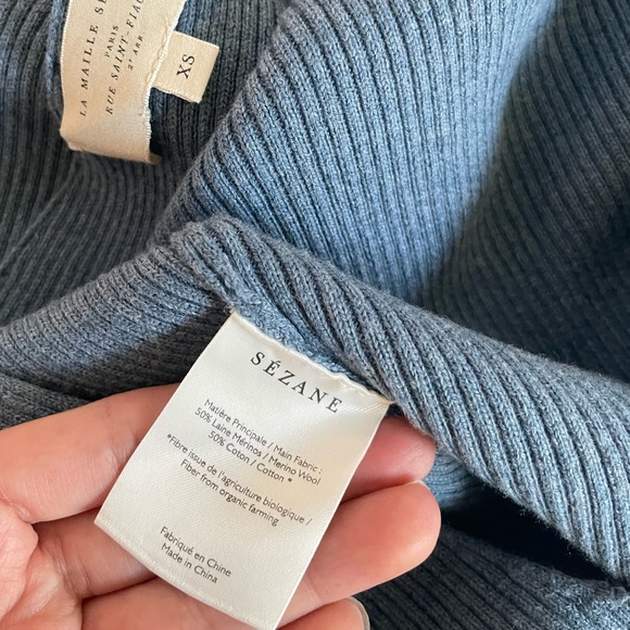 Sezane Joanie Bodysuit Blue - Picture 5 of 6
